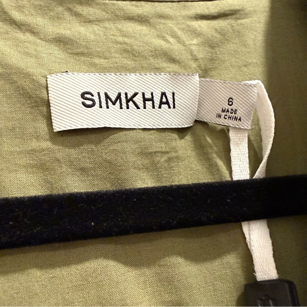 Simkhai Effie Bubble Mini Dress Olive Green Size 6 - Picture 11 of 13